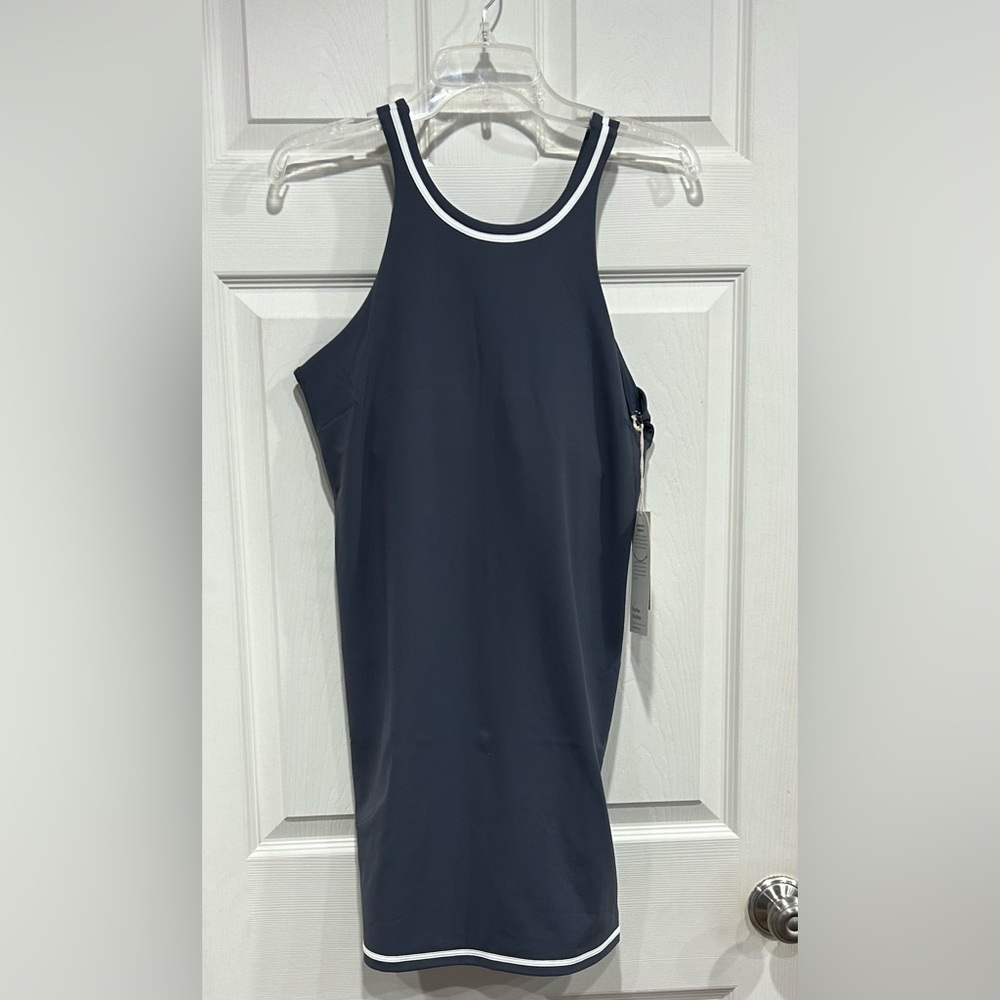 Vuori Women's Large Volley Dress Azure Blue Purple NWT Built-In Shelf Bra Lined